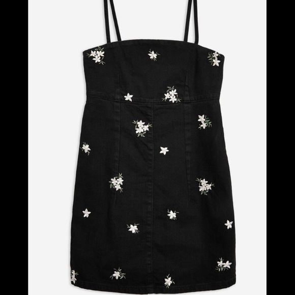 TopShop Embroidered Denim Bodycon Dress - Picture 2 of 8